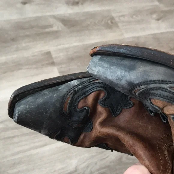 Corral Cowgirl Boots Western Brown Black Leather - Picture 8 of 14